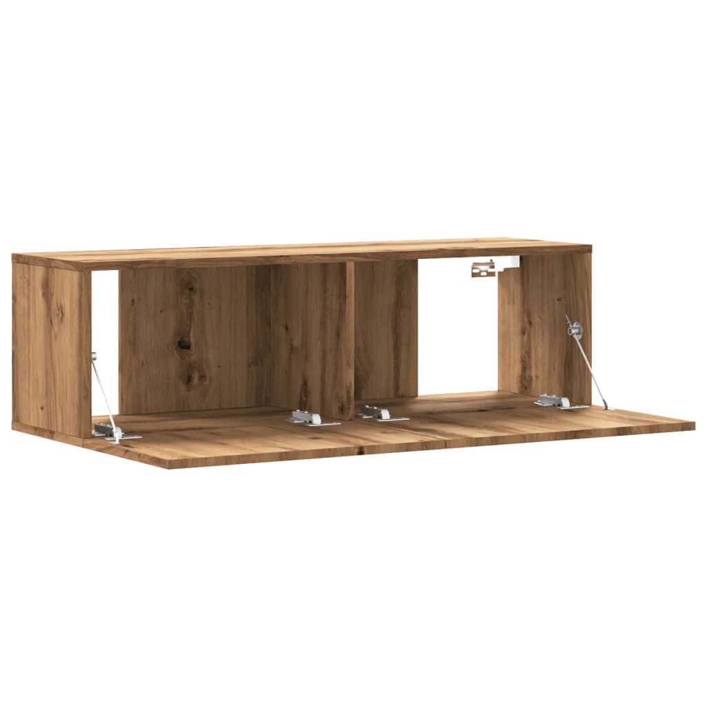 Tv-wandmeubel 120x30x30 cm bewerkt hout bruin eikenkleur