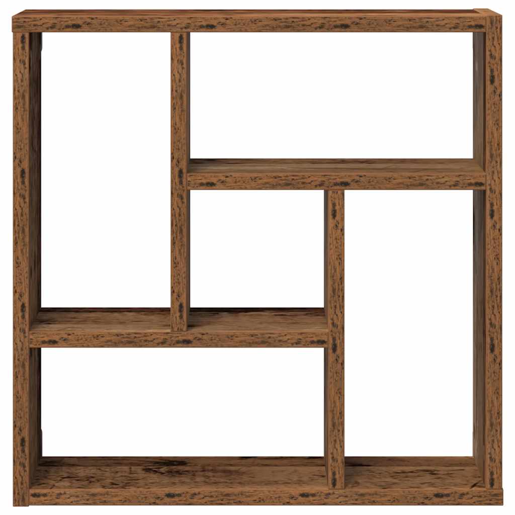 Wandschap 45x16x45 cm bewerkt hout artisanaal eikenkleurig