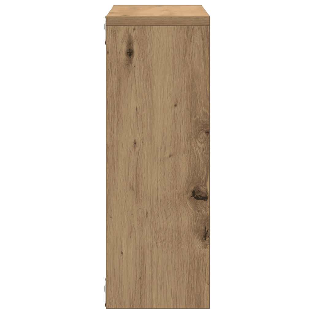 Wandschap 45x16x45 cm bewerkt hout artisanaal eikenkleurig