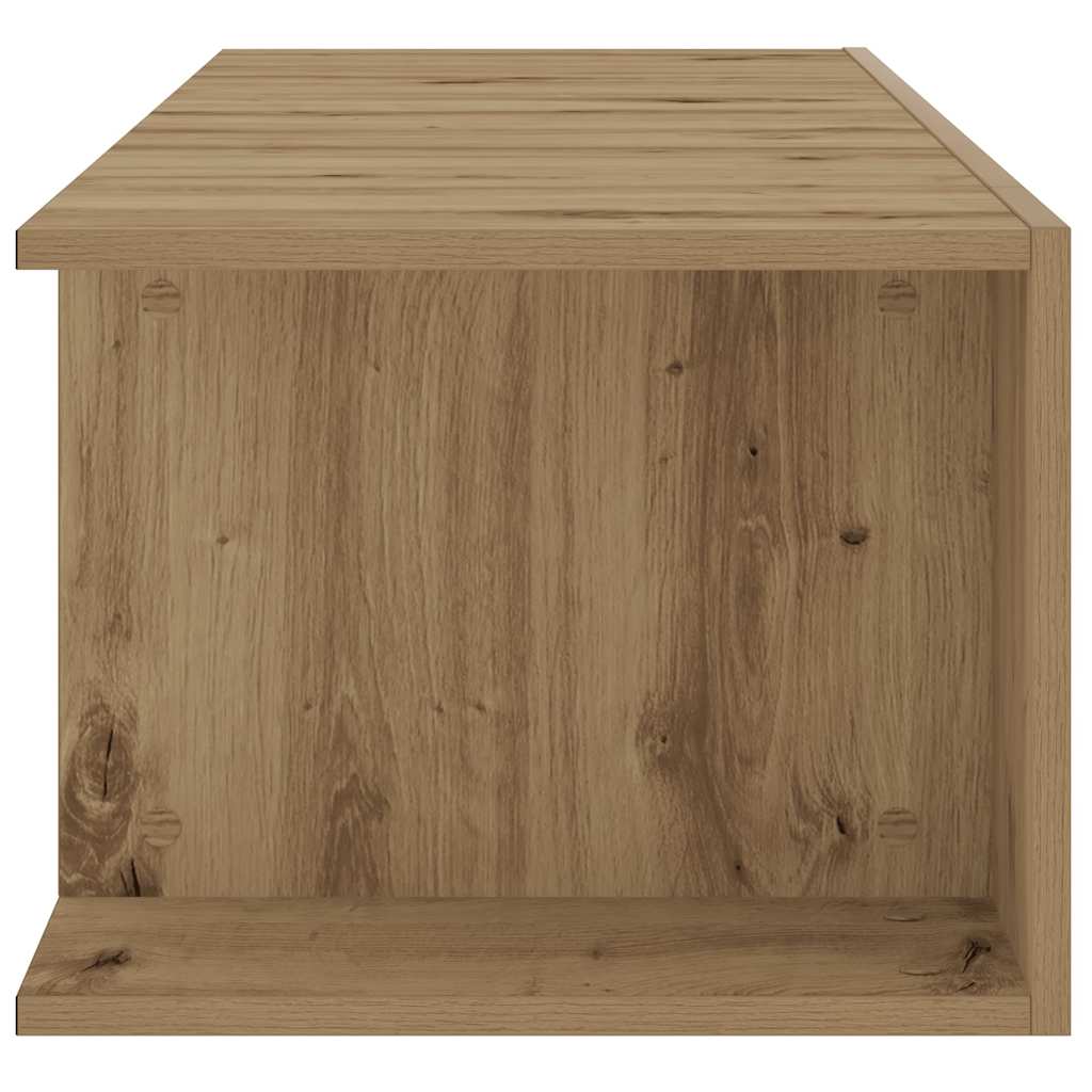 Tv-meubel met LED 135x39x30 cm bewerkt hout artisanaal eiken