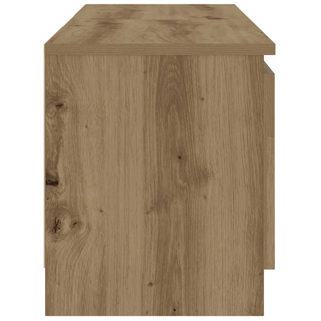 Tv-meubel met LED 140x40x35,5 cm bewerkt hout oud houtkleurig