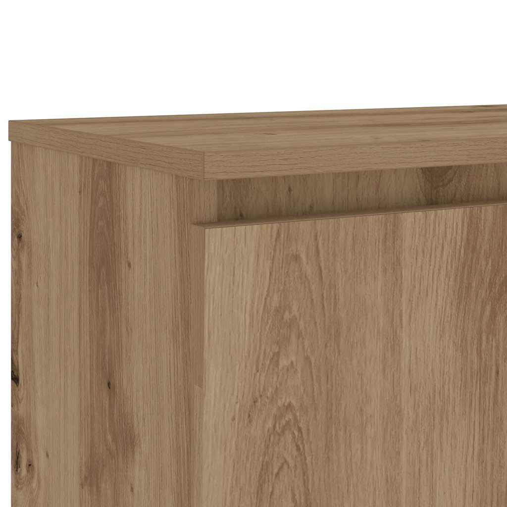 Tv-meubel met LED 140x40x35,5 cm bewerkt hout oud houtkleurig