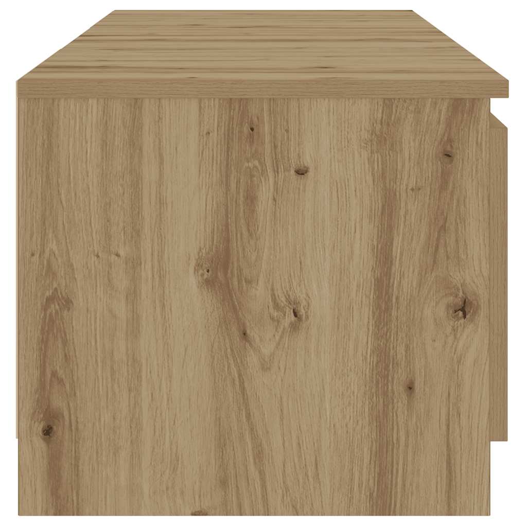 Tv-meubel met LED 140x40x35,5 cm bewerkt hout oud houtkleurig