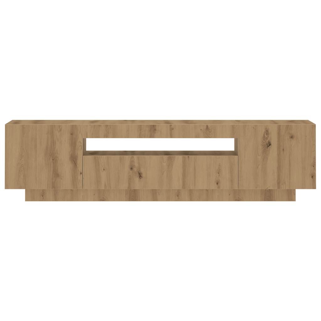 Tv-meubel met LED 160x35x40 cm bewerkt hout oud hout