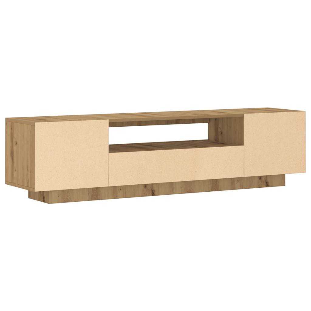 Tv-meubel met LED 160x35x40 cm bewerkt hout oud hout