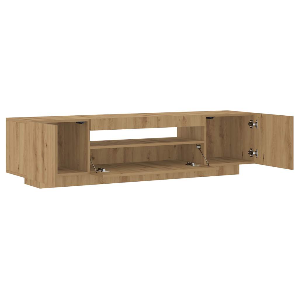 Tv-meubel met LED 160x35x40 cm bewerkt hout oud hout