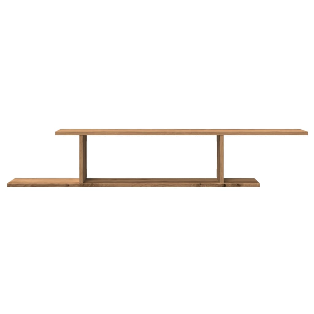 Tv-wandschap 125x18x23 cm bewerkt hout artisanaal eikenkleurig