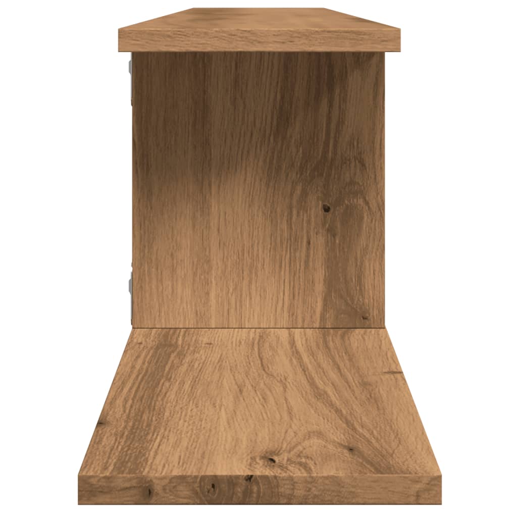 Tv-wandschap 125x18x23 cm bewerkt hout artisanaal eikenkleurig