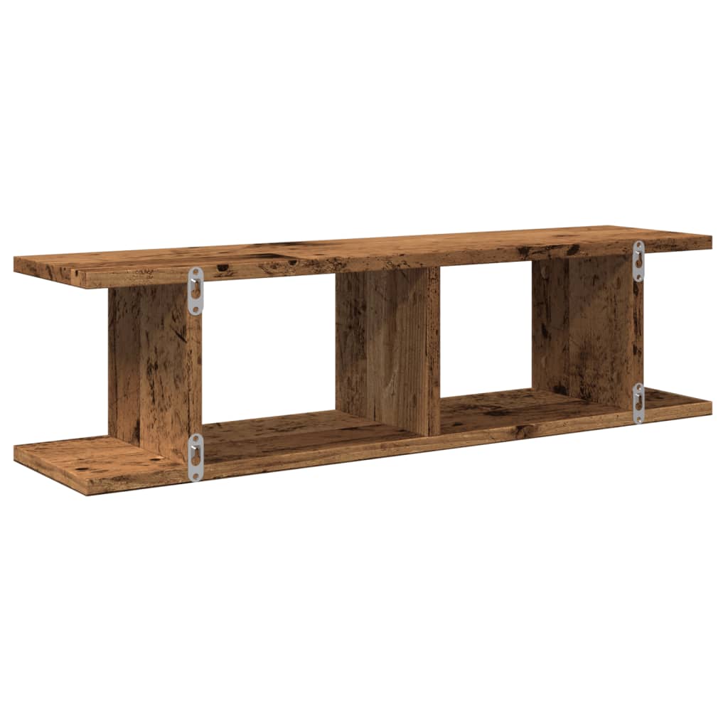 Wandschappen 2 st 75x18x20cm bewerkt hout artisanaal eikenkleur