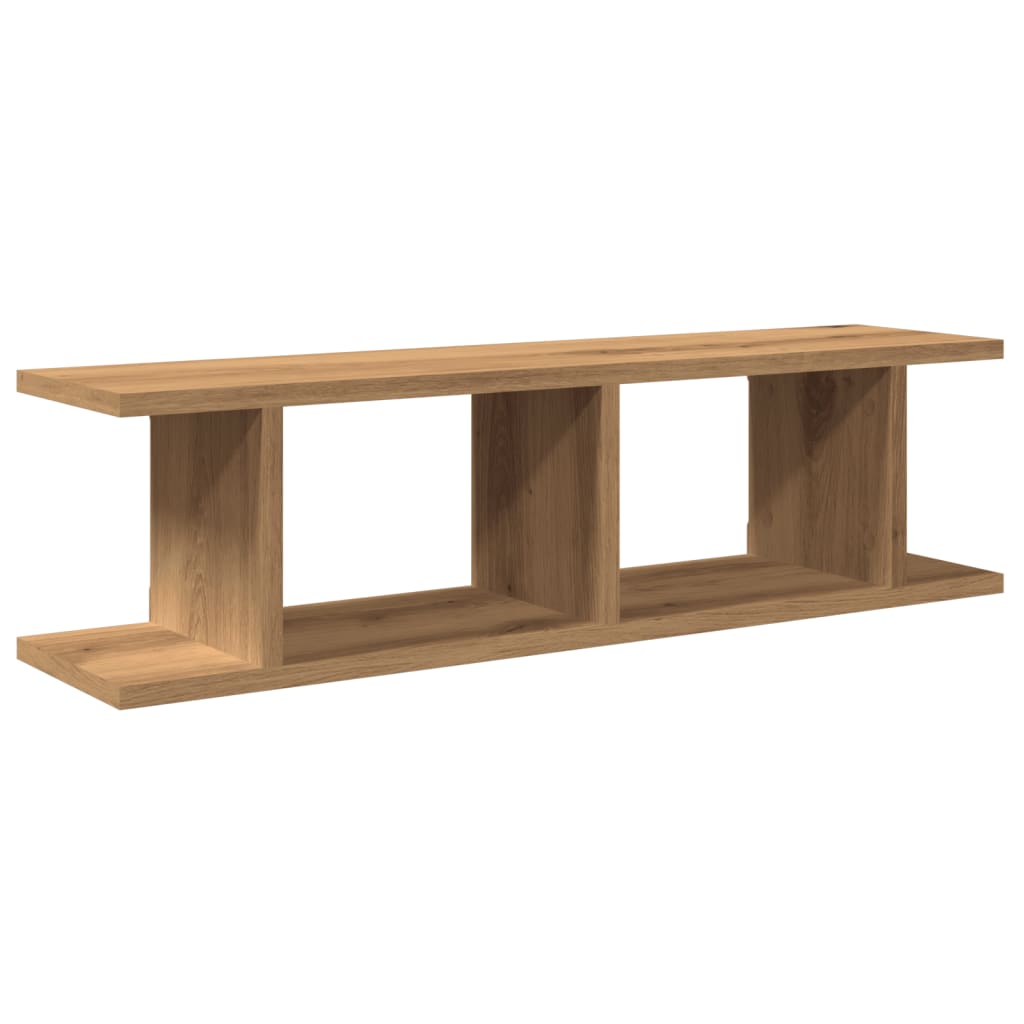 Wandschappen 2 st 75x18x20cm bewerkt hout artisanaal eikenkleur