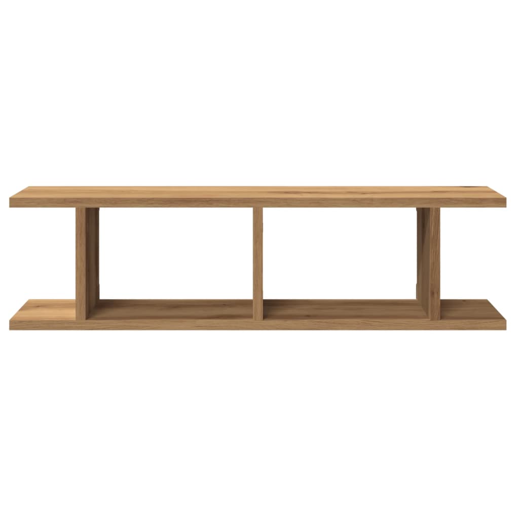 Wandschappen 2 st 75x18x20cm bewerkt hout artisanaal eikenkleur