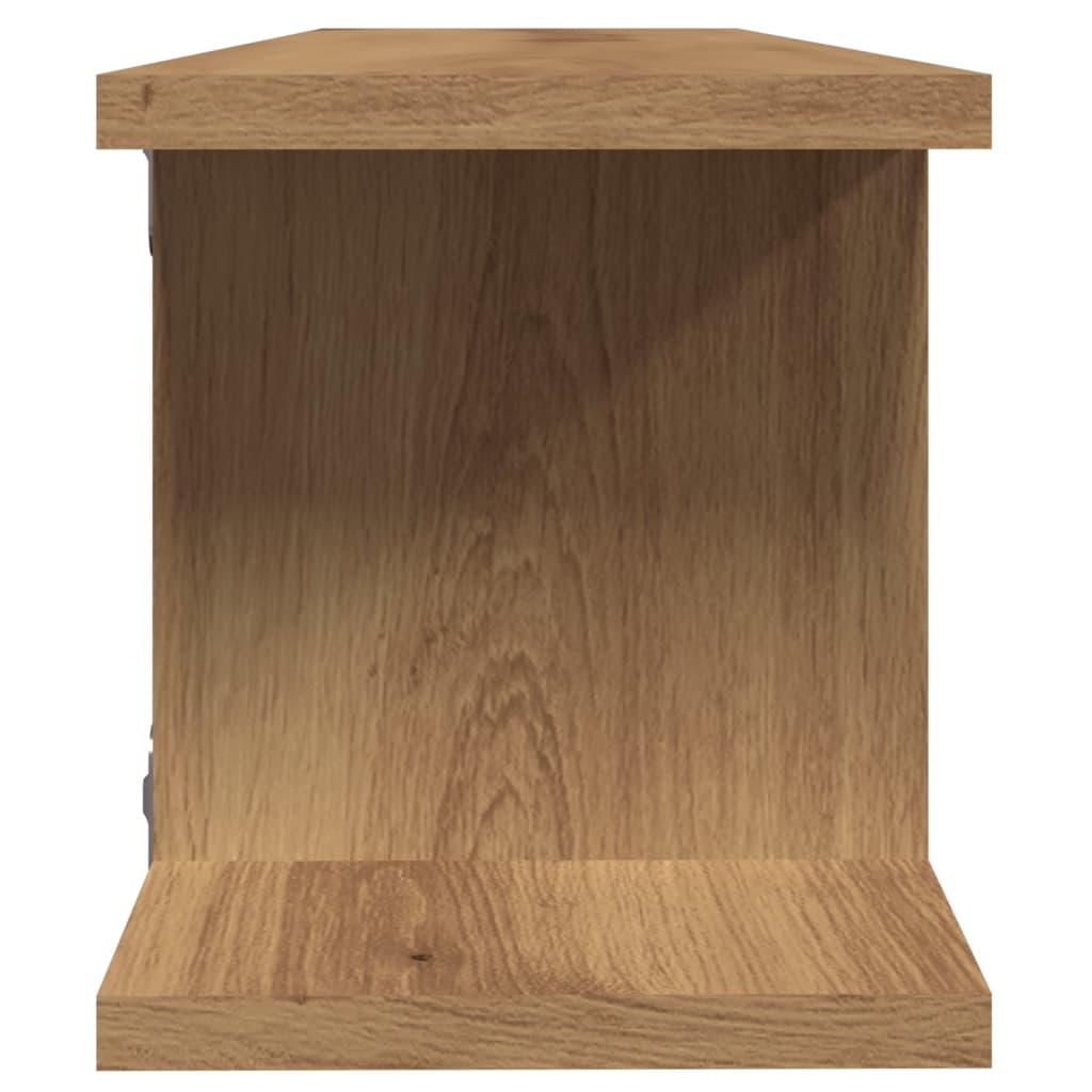 Wandschappen 2 st 75x18x20cm bewerkt hout artisanaal eikenkleur