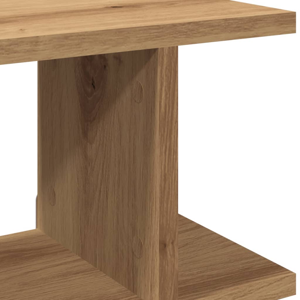 Wandschappen 2 st 75x18x20cm bewerkt hout artisanaal eikenkleur