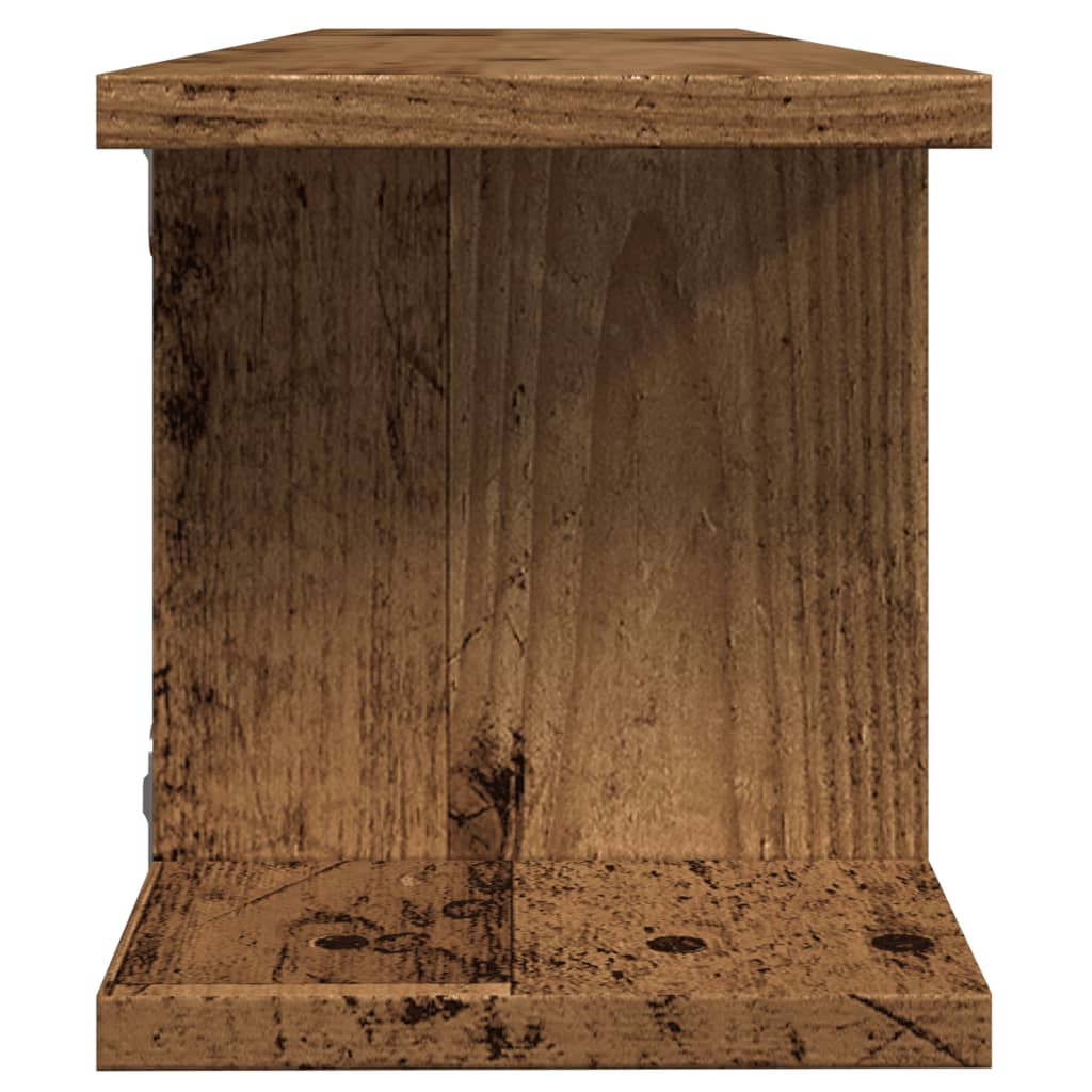 Wandschappen 2 st 75x18x20cm bewerkt hout artisanaal eikenkleur