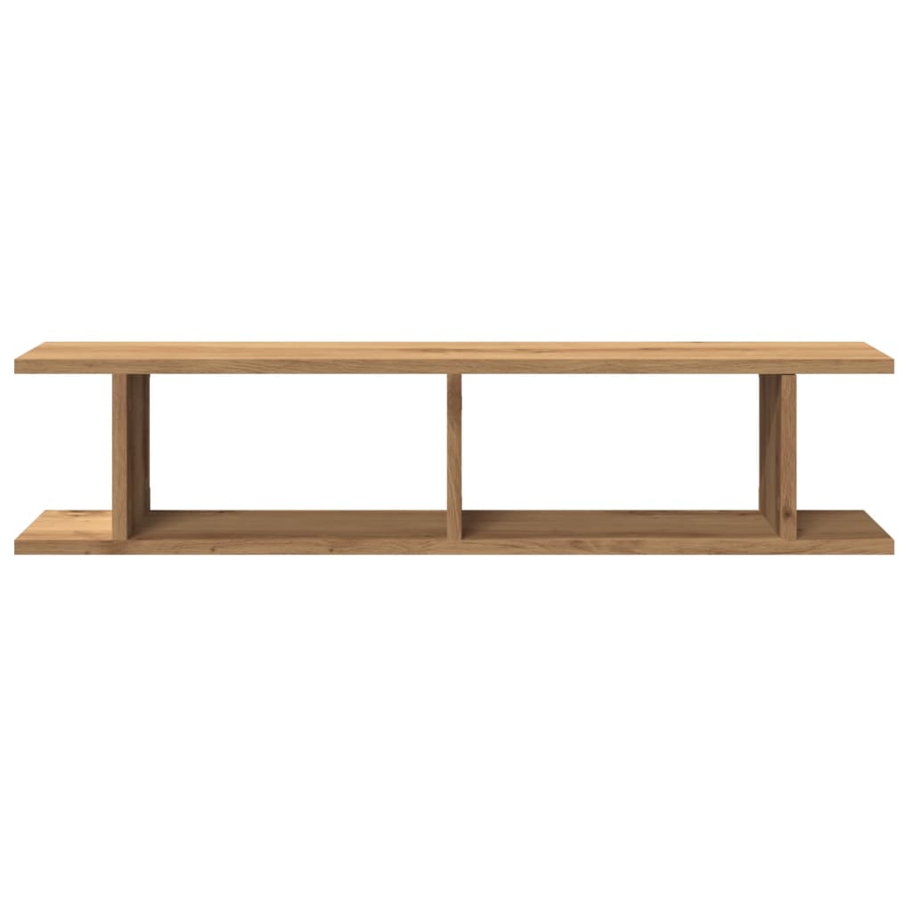 Wandschappen 2 st 75x18x20cm bewerkt hout artisanaal eikenkleur