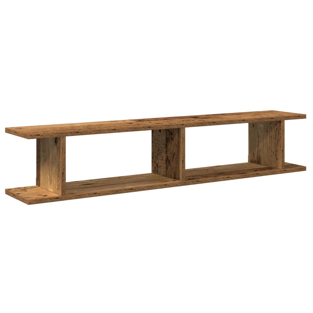 Wandschappen 2 st 75x18x20cm bewerkt hout artisanaal eikenkleur