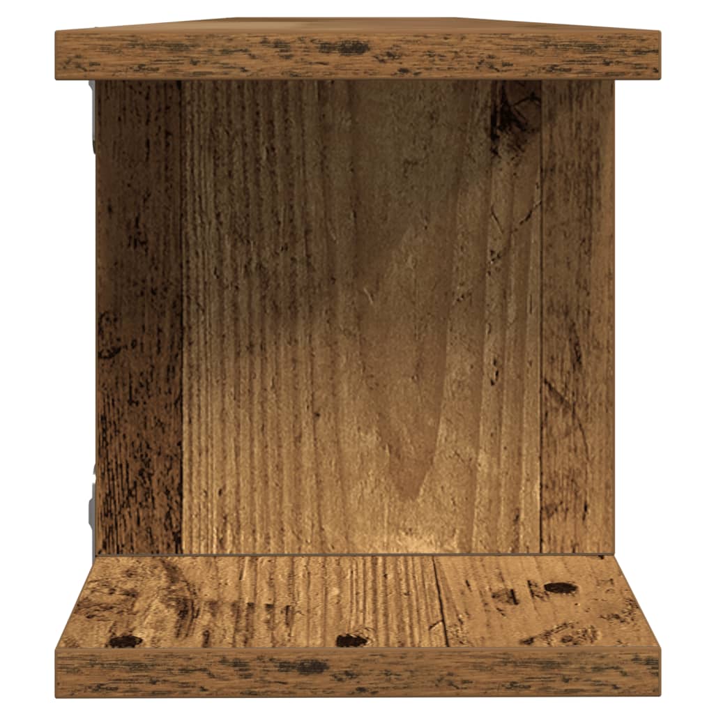 Wandschappen 2 st 75x18x20cm bewerkt hout artisanaal eikenkleur