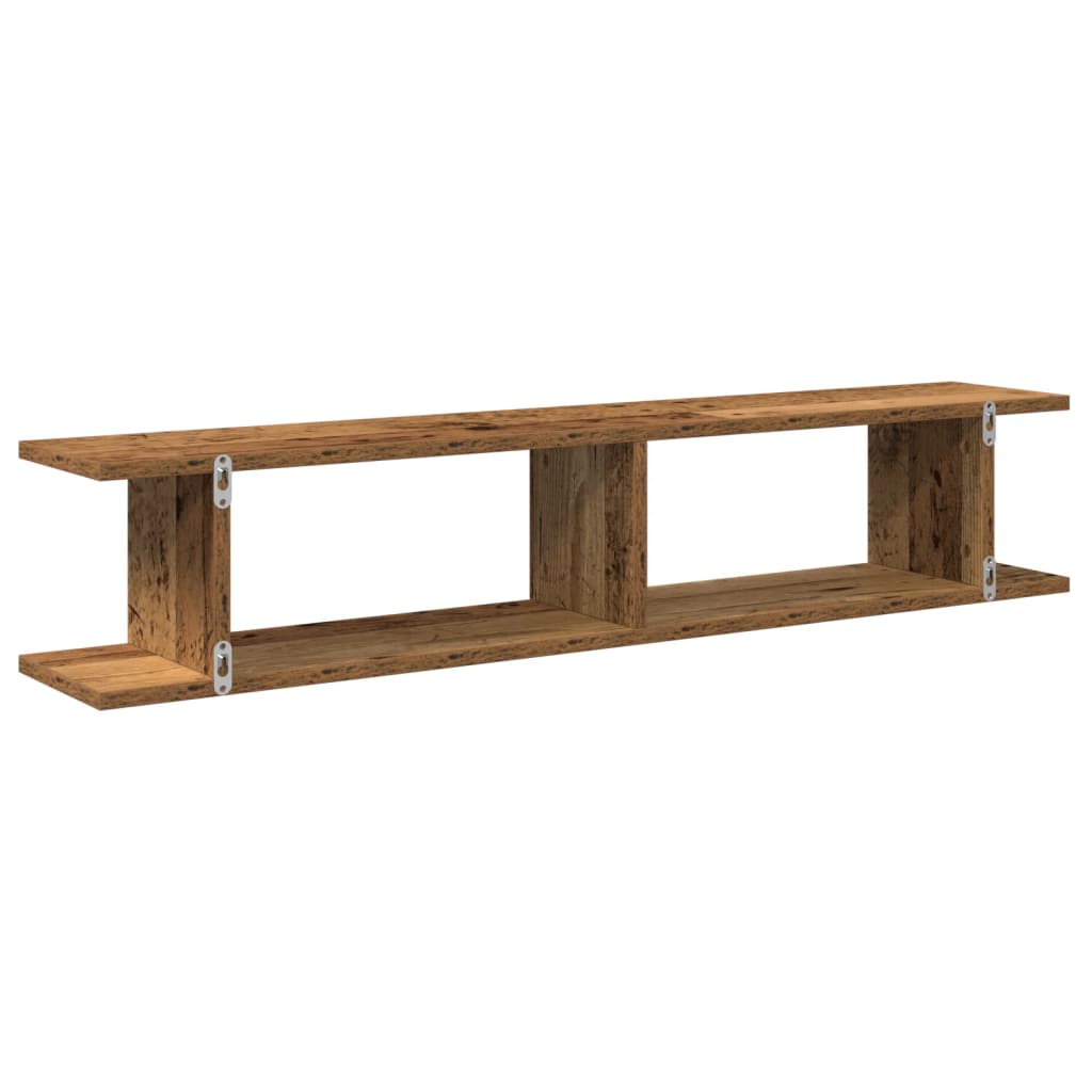 Wandschappen 2 st 75x18x20cm bewerkt hout artisanaal eikenkleur