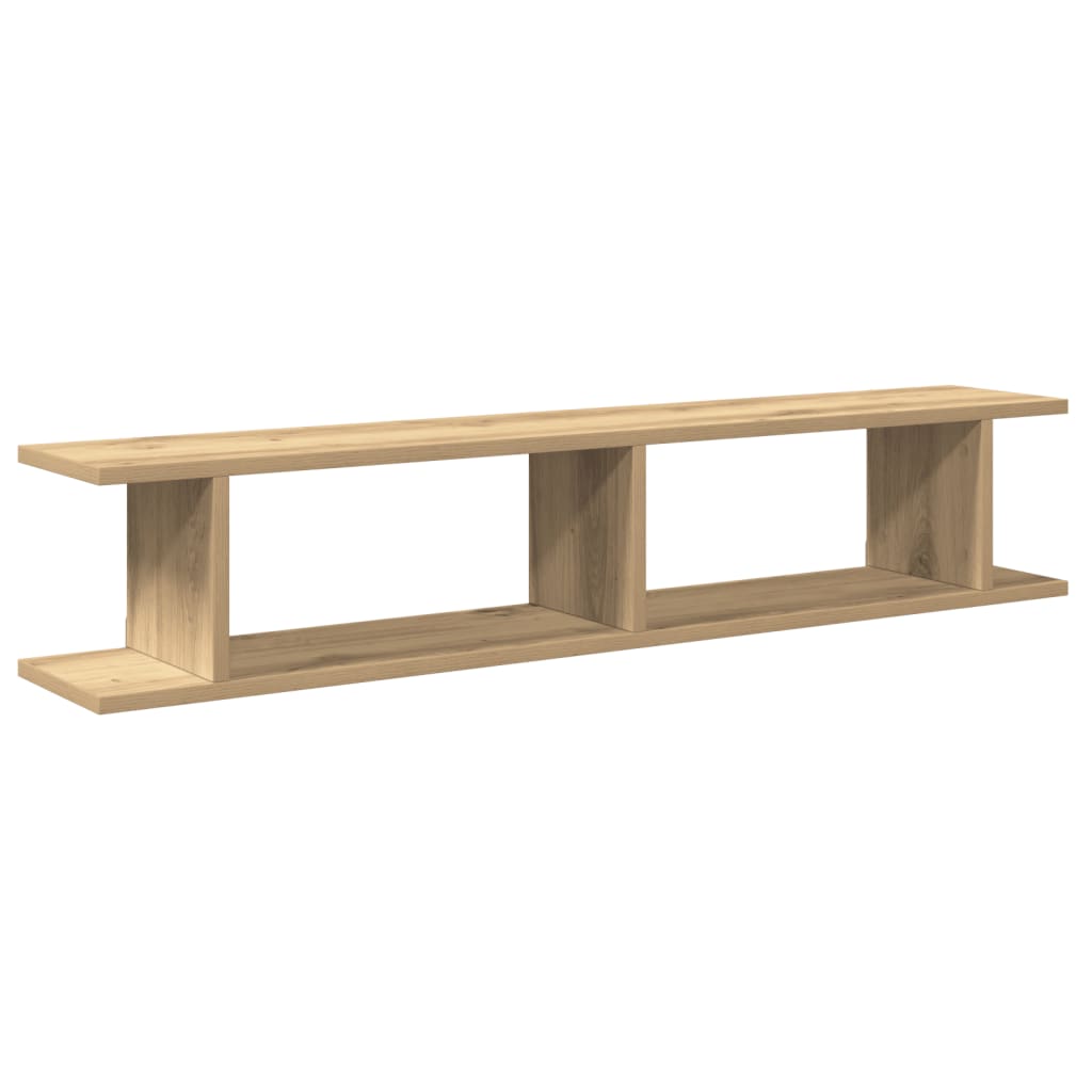 Wandschappen 2 st 75x18x20cm bewerkt hout artisanaal eikenkleur