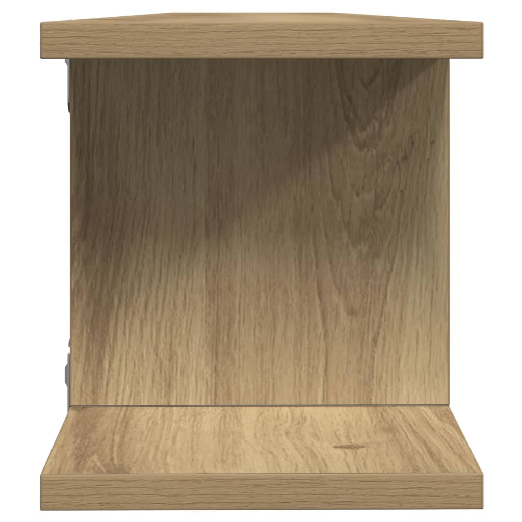 Wandschappen 2 st 75x18x20cm bewerkt hout artisanaal eikenkleur