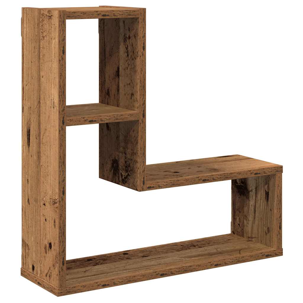 Wandschappen kubus 2 st 50x15x50 cm hout artisanaal eiken