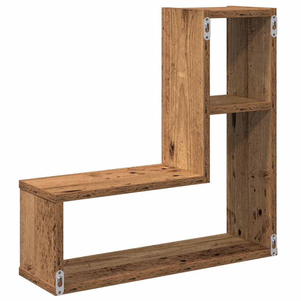 Wandschappen kubus 2 st 50x15x50 cm hout artisanaal eiken