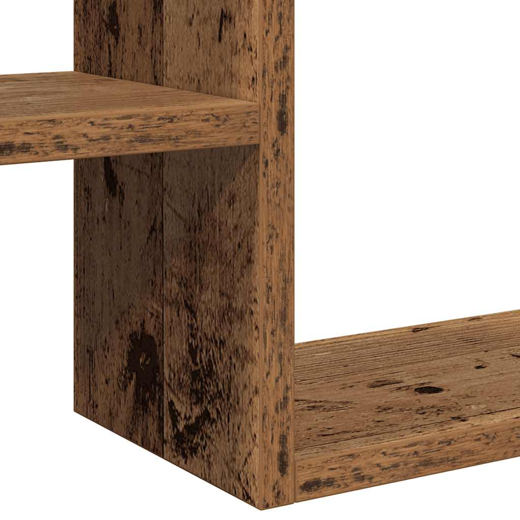 Wandschappen kubus 2 st 50x15x50 cm hout artisanaal eiken