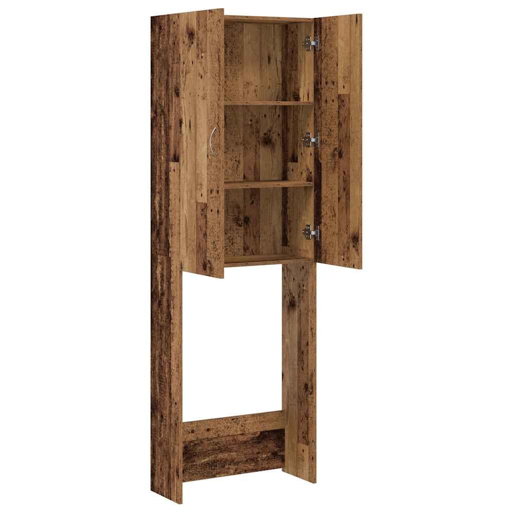 Wasmachinekast 64x25,5x190 cm oud houtkleurig