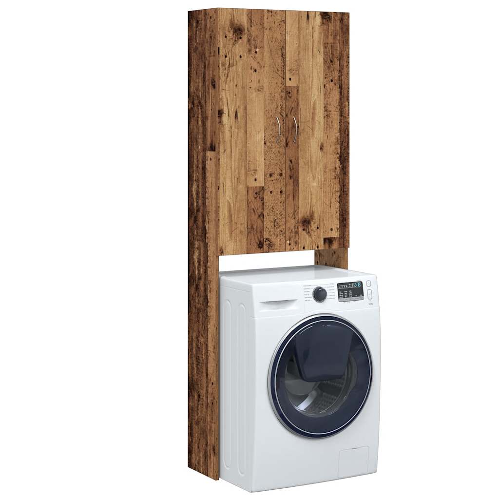 Wasmachinekast 64x25,5x190 cm oud houtkleurig