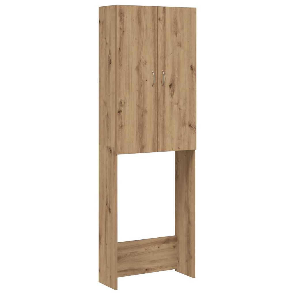 Wasmachinekast 64x25,5x190 cm oud houtkleurig