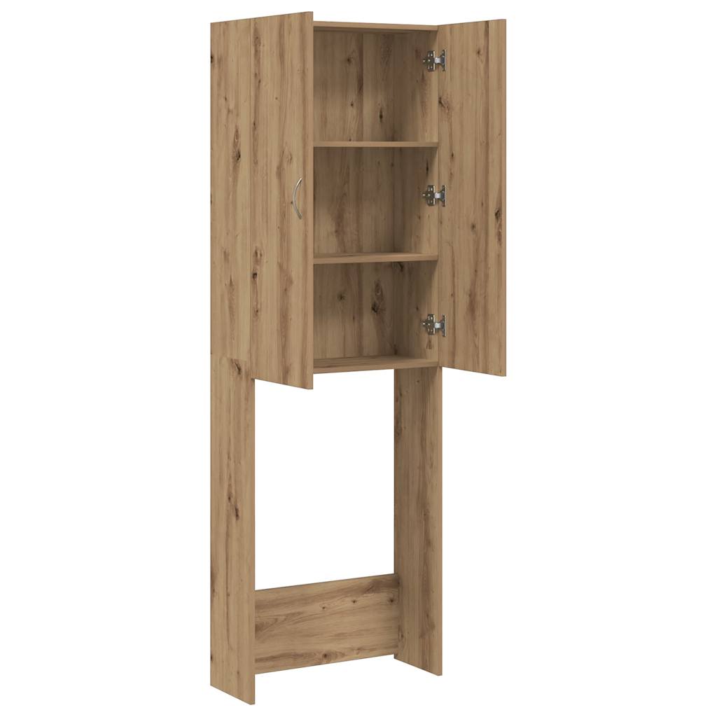 Wasmachinekast 64x25,5x190 cm oud houtkleurig