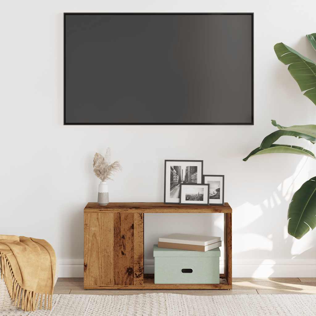 Tv-meubel 60x24x32 cm bewerkt hout oud houtkleurig