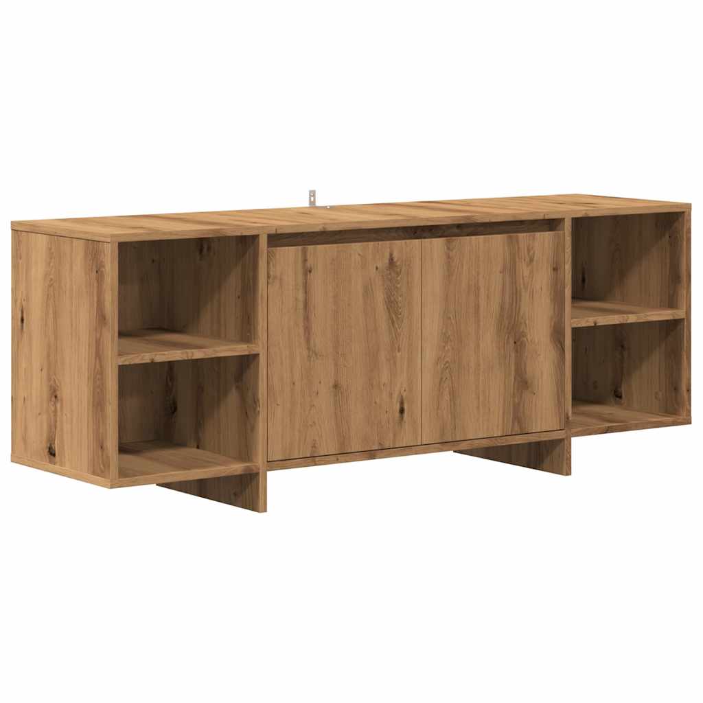 Tv-meubel 130x35x50 cm bewerkt hout artisanaal eikenkleur