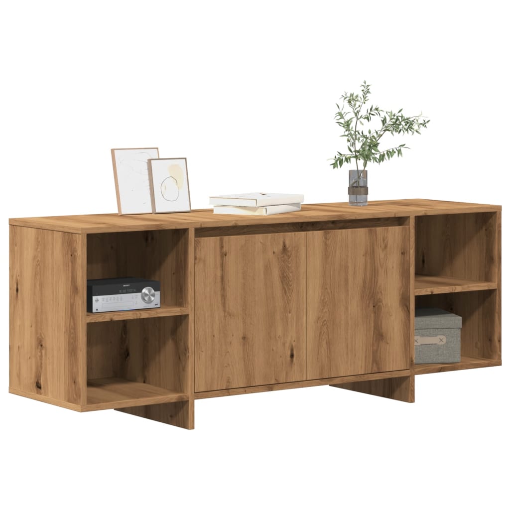 Tv-meubel 130x35x50 cm bewerkt hout artisanaal eikenkleur