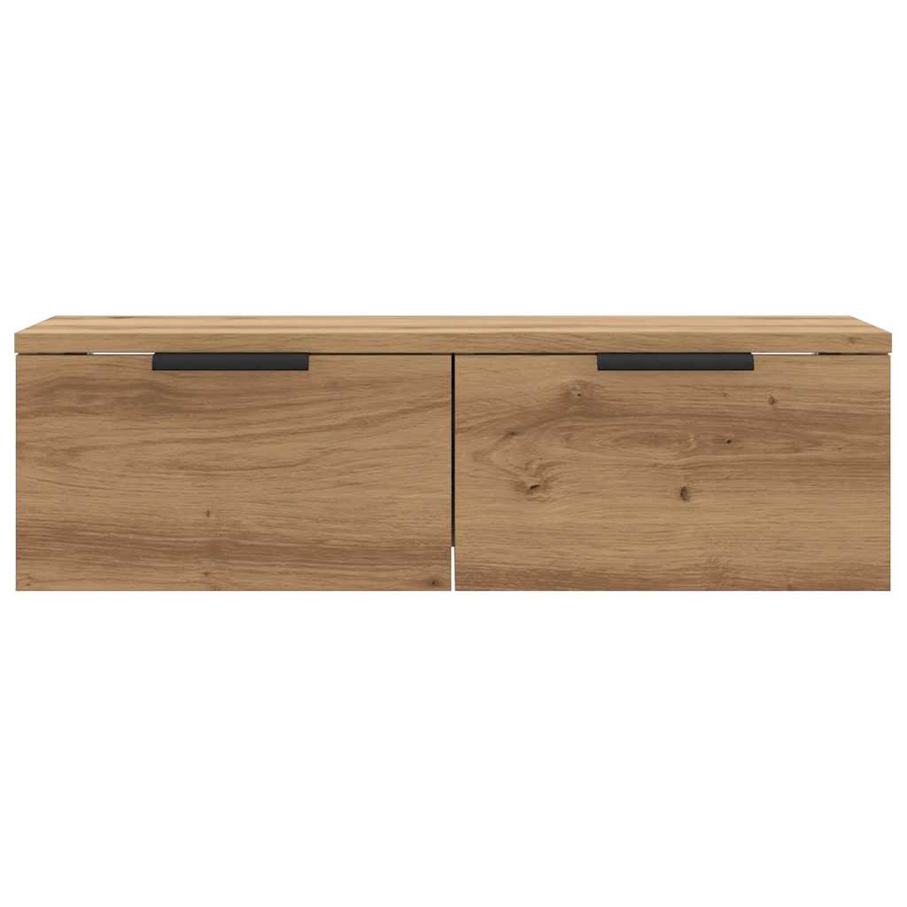 Wandkast 68x30x20 cm bewerkt hout oud houtkleurig