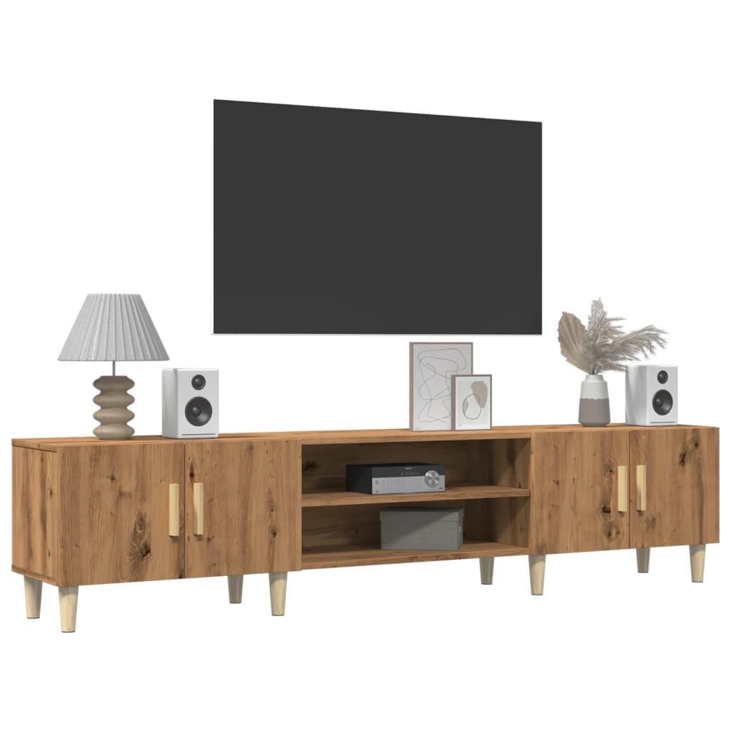 Tv-meubel 180x31,5x40 cm bewerkt hout artisanaal eikenkleurig