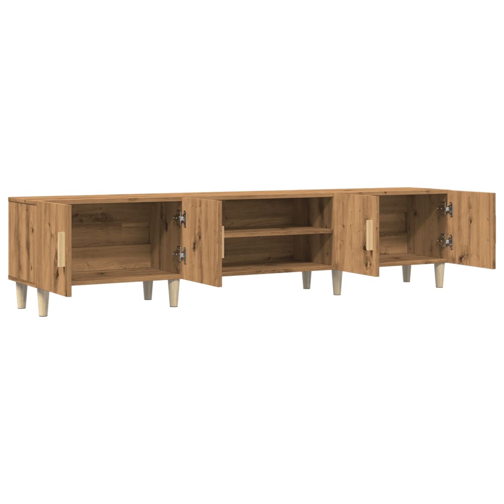 Tv-meubel 180x31,5x40 cm bewerkt hout artisanaal eikenkleurig