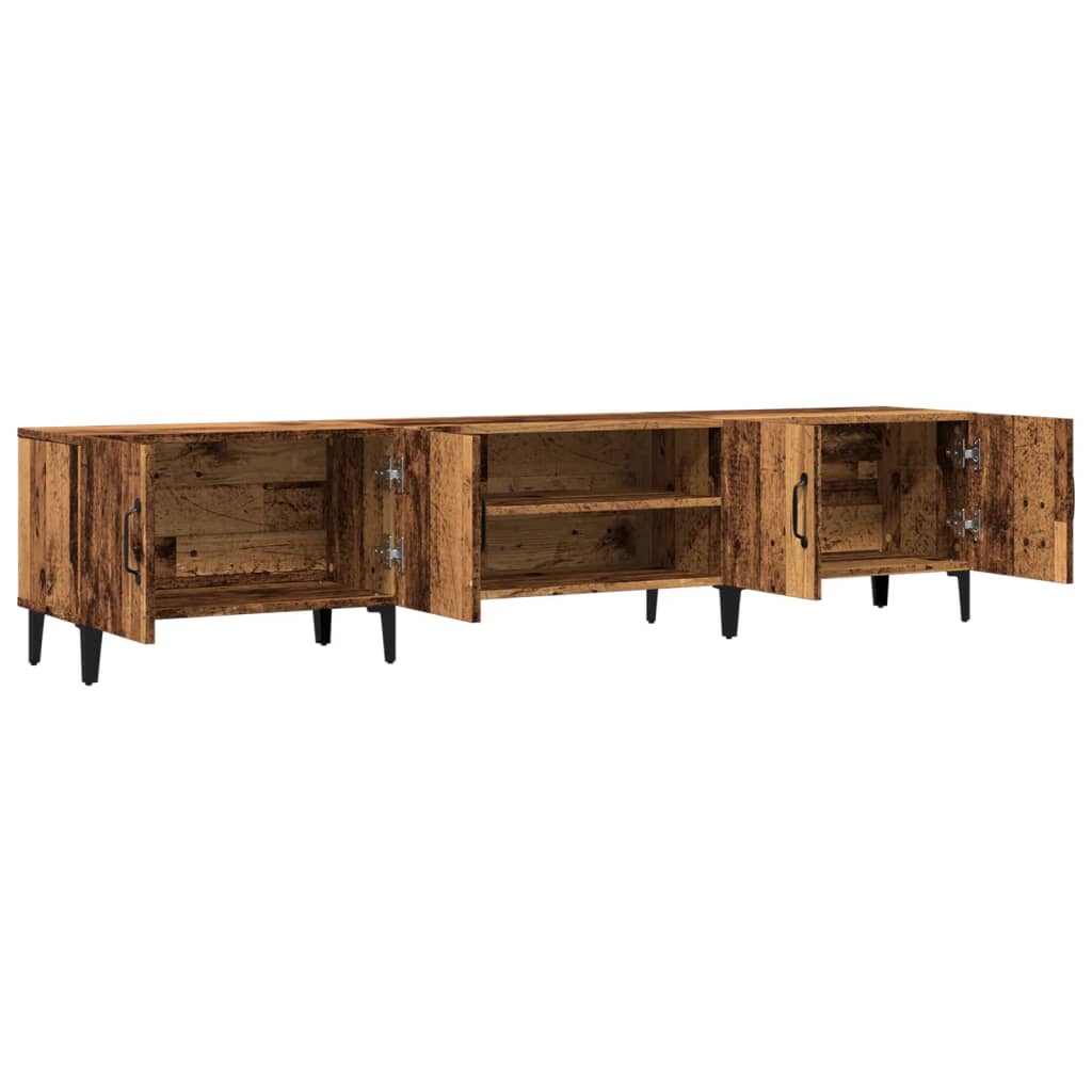 Tv-meubel 180x31,5x40 cm bewerkt hout oud houtkleurig