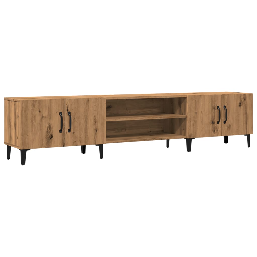 Tv-meubel 180x31,5x40 cm bewerkt hout oud houtkleurig