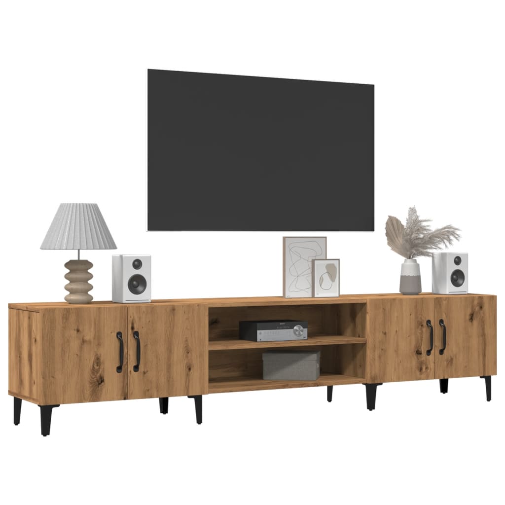 Tv-meubel 180x31,5x40 cm bewerkt hout oud houtkleurig