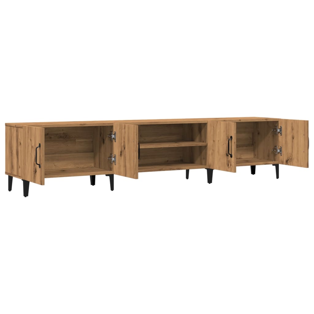 Tv-meubel 180x31,5x40 cm bewerkt hout oud houtkleurig