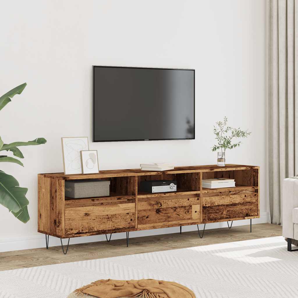 Tv-meubel 150x30x44,5 cm bewerkt hout artisanaal eikenkleur