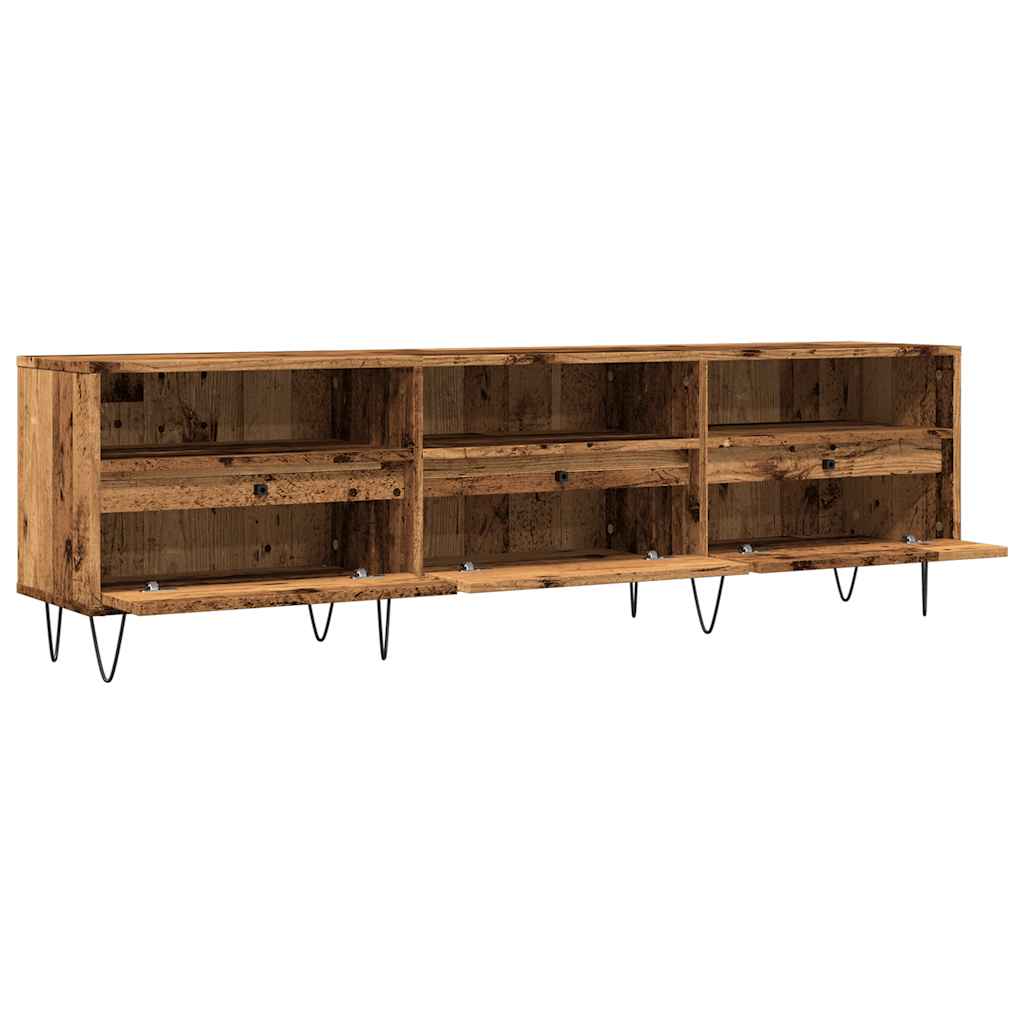 Tv-meubel 150x30x44,5 cm bewerkt hout artisanaal eikenkleur