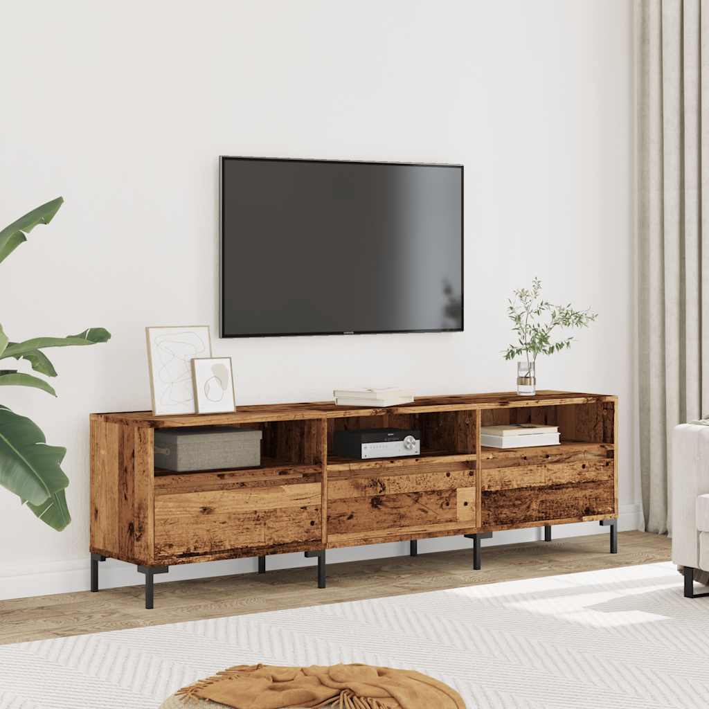 Tv-meubel 150x30x44,5 cm bewerkt hout artisanaal eikenkleur