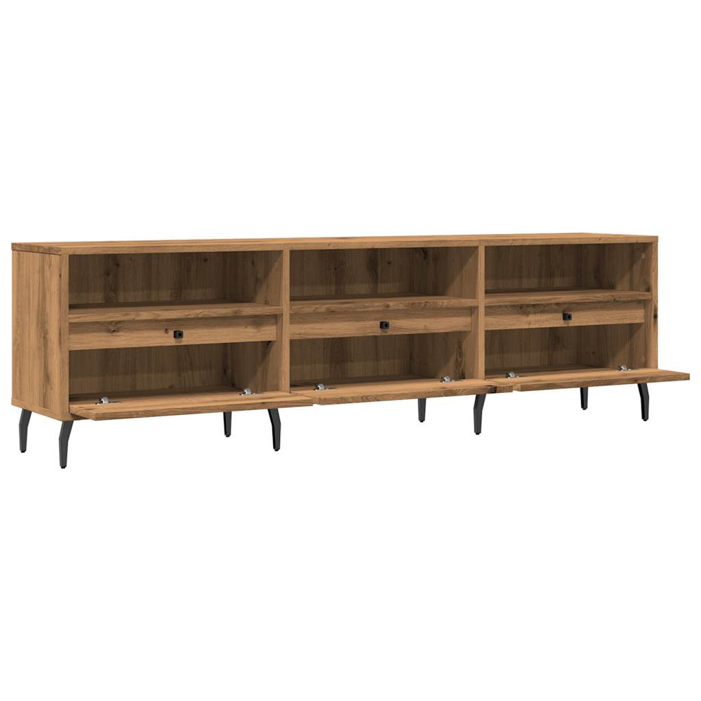 Tv-meubel 150x30x44,5 cm bewerkt hout oud houtkleurig