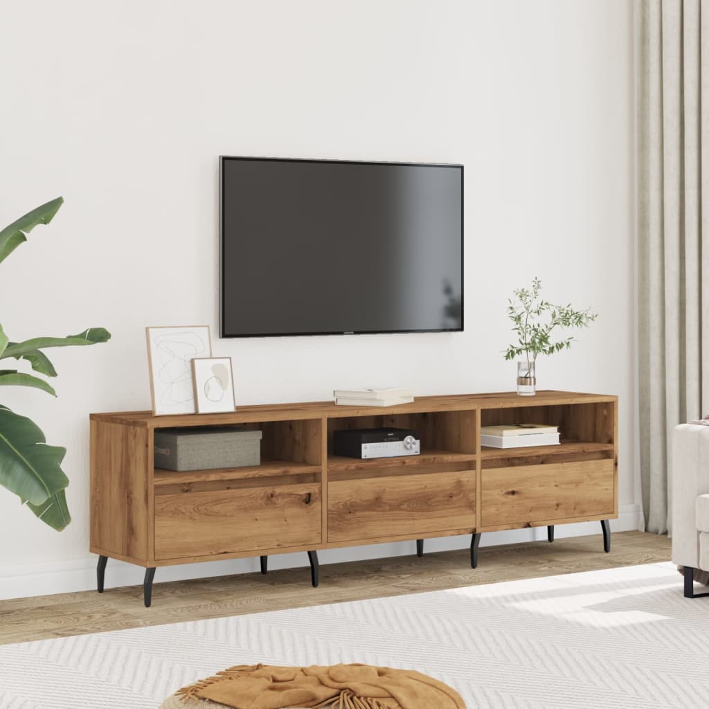 Tv-meubel 150x30x44,5 cm bewerkt hout oud houtkleurig