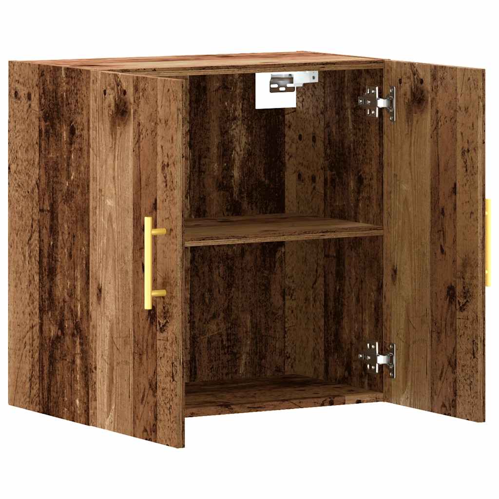 Wandkast 60x31x60 cm bewerkt hout oud houtkleurig