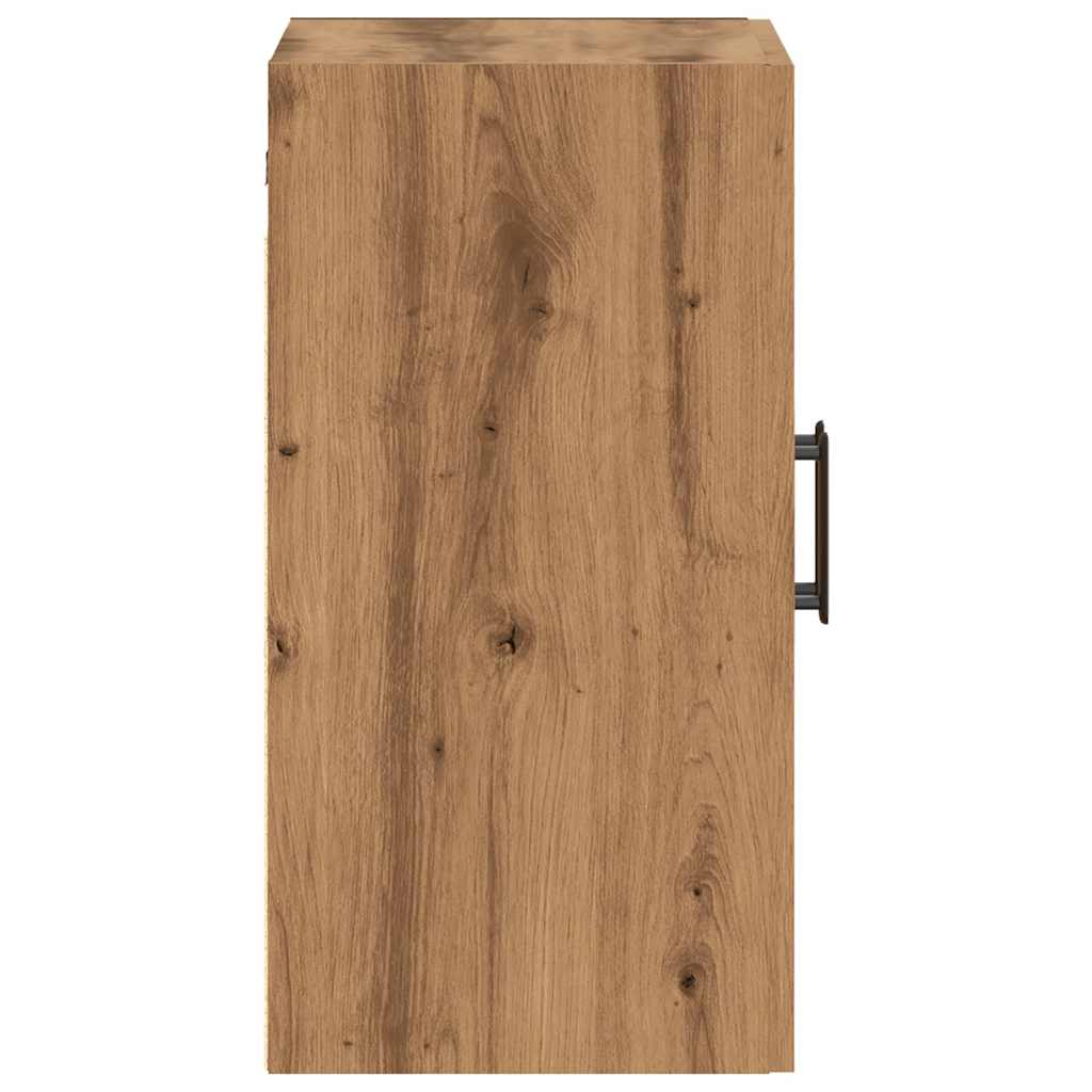 Wandkast 60x31x60 cm bewerkt hout artisanaal eikenkleurig