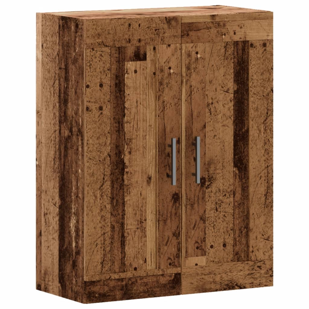 Wandkast 69,5x34x90 cm bewerkt hout oud houtkleurig