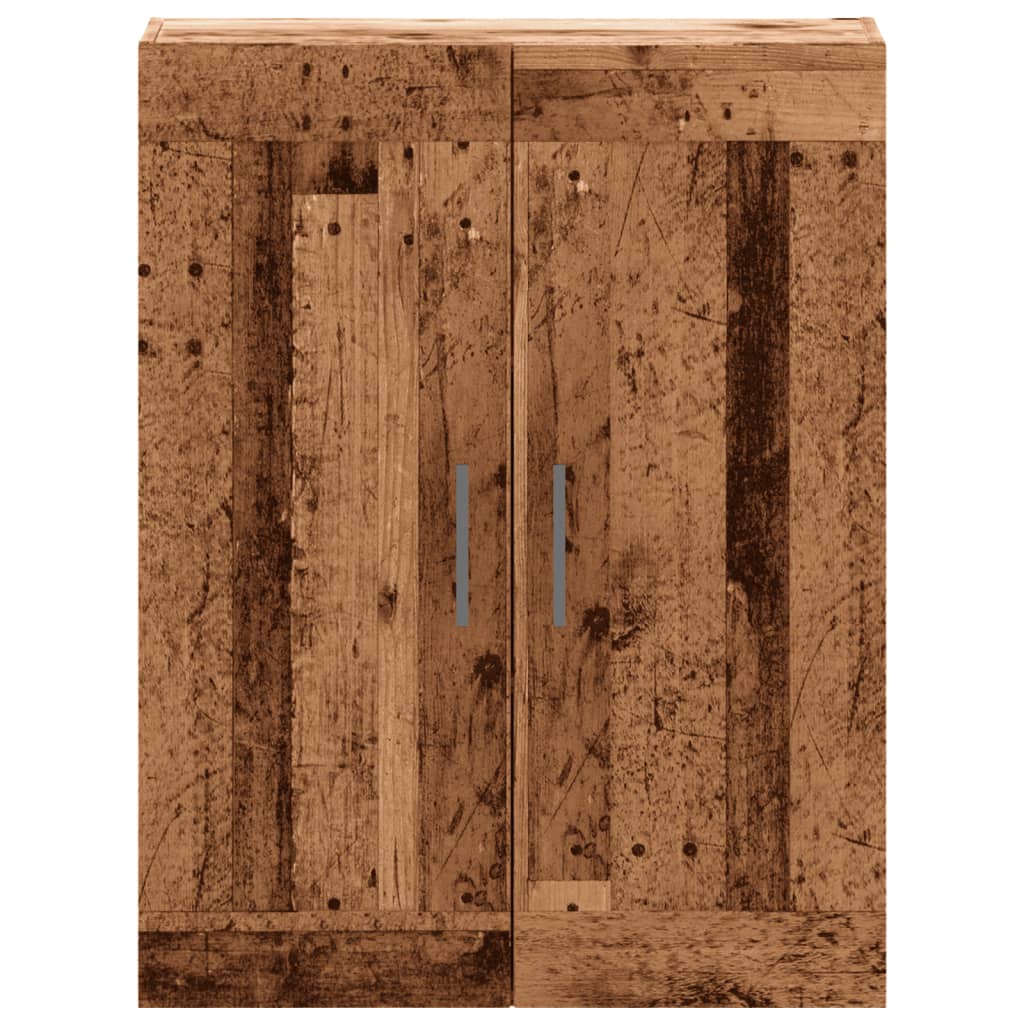 Wandkast 69,5x34x90 cm bewerkt hout oud houtkleurig